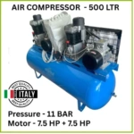 Air Compressor 500 LTR 7.5HP x 2