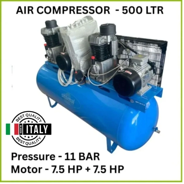 Air Compressor 500 LTR 7.5HP x 2